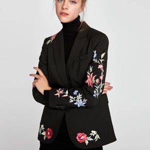 Zara embroidered blazer